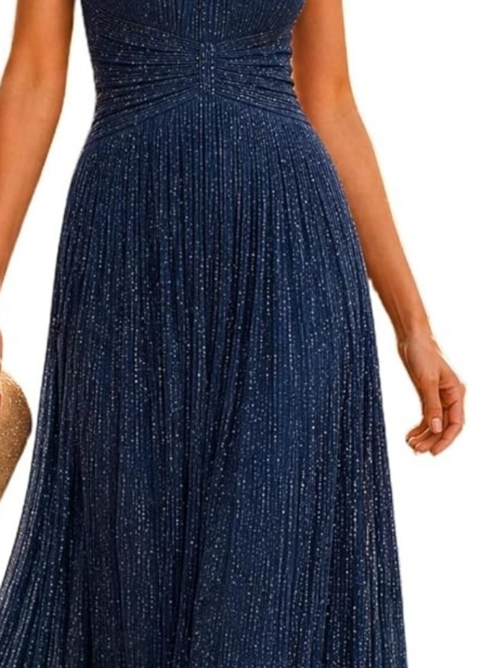 Sparkling Navy Maxi Evening Dress
